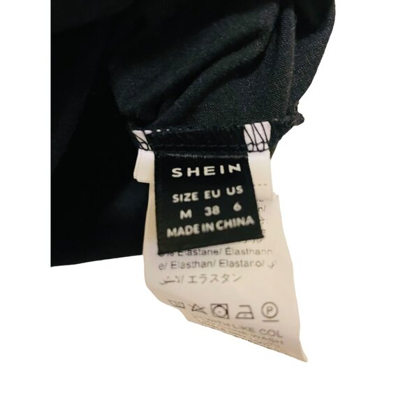 Shein Womens Black T-Shirt With Sunflower & Butterfly Print Size M - Picture 3 of 5